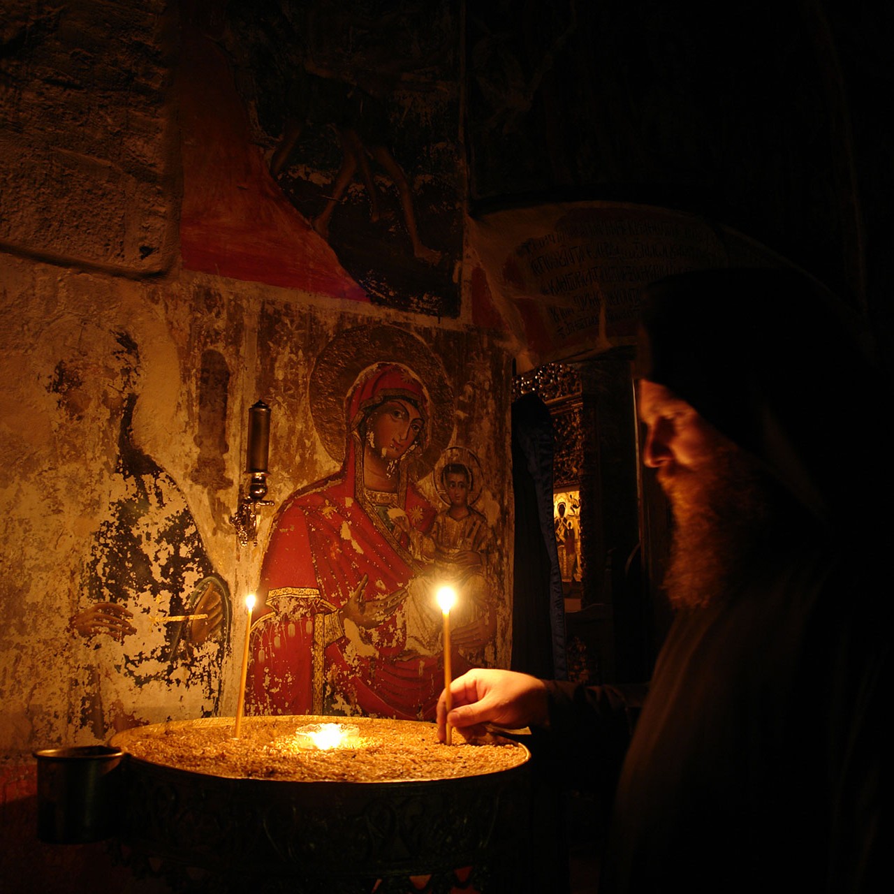 Monks praying